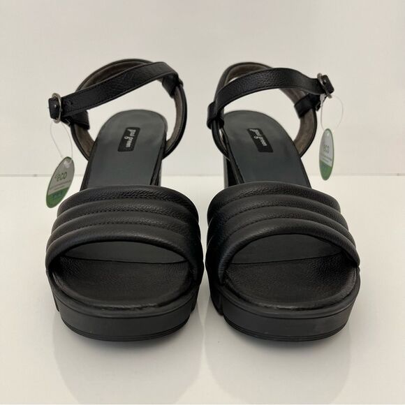PAUL GREEN Leslie Platform Sandal In Black Leather Size 8.5 NEW - Picture 7 of 14